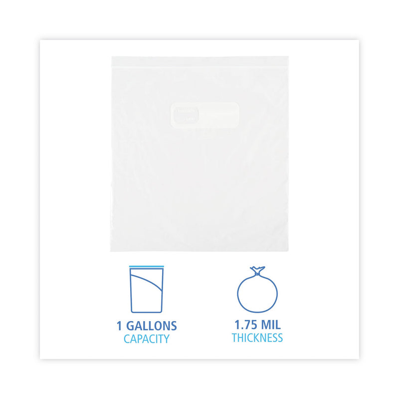 Boardwalk Reclosable Food Storage Bags, 1 gal, 1.75 mil, 10.5" x 11", Clear, 250/Box