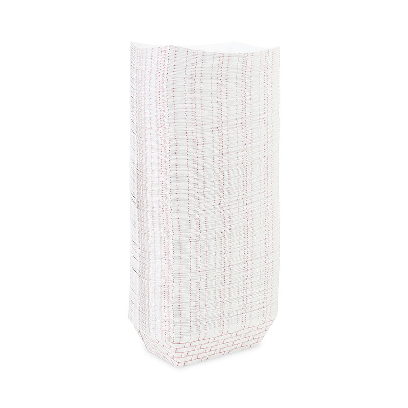 Boardwalk Paper Food Baskets, 3 lb Capacity, Red/White, 500/Carton
