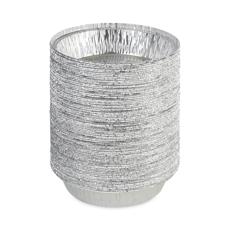 Boardwalk Round Aluminum To-Go Containers, 24 oz, 7" Diameter x 1.47"h, Silver, 500/Carton