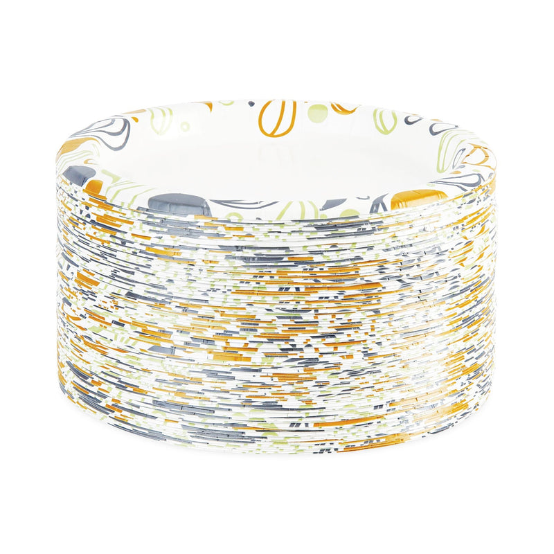 Boardwalk Deerfield Printed Paper Plates, 9" dia, Coated/Soak Proof, Multicolor, 125/Pack, 8 Packs/Carton