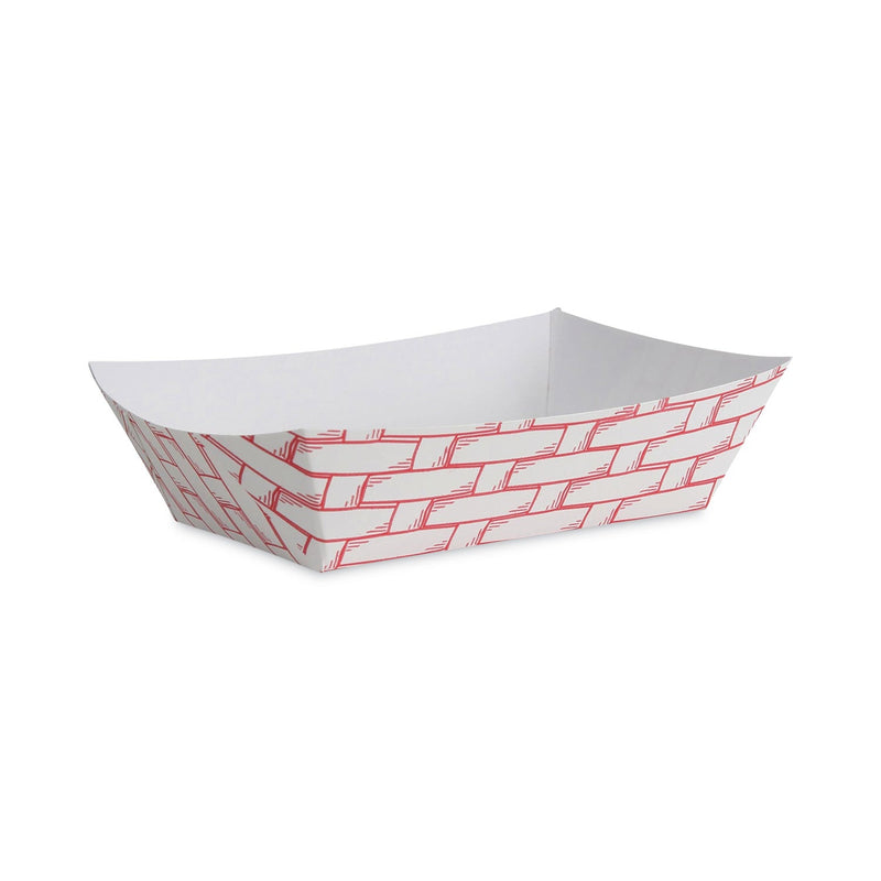 Boardwalk Paper Food Baskets, 2 lb Capacity, Red/White, 1,000/Carton