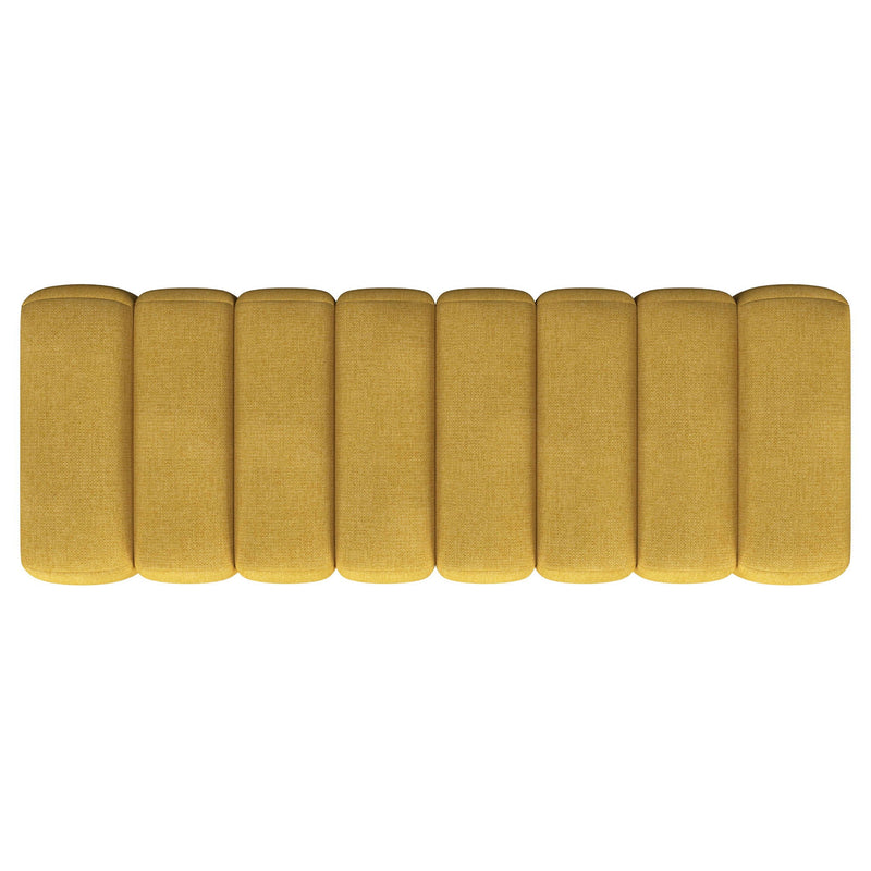 Summer Fabric Upholstered Tufted Accent Bench Mustard Yellow