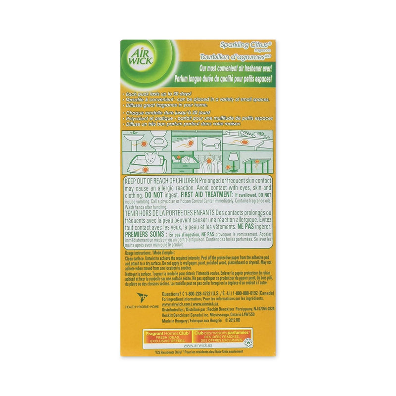 Air Wick Stick Ups Air Freshener, 2.1 oz, Sparkling Citrus, 12/Carton