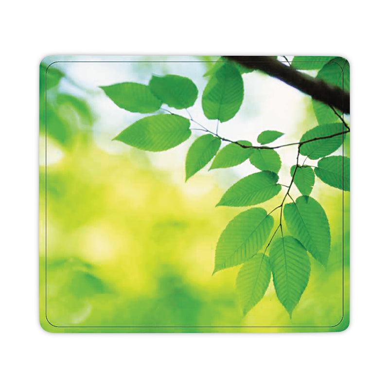 Fellowes Recycled Mouse Pad, 9 x 8, Leaves Design
