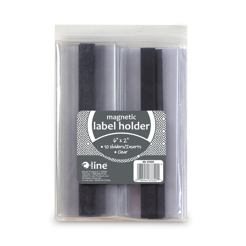 C-Line Clear Magnetic Label Holders, Side Load, 6 x 2, 10/Pack