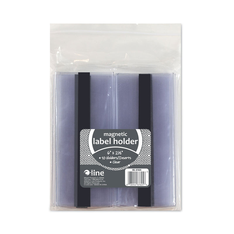 C-Line Clear Magnetic Label Holders, Side Load, 6 x 2.5, 10/Pack