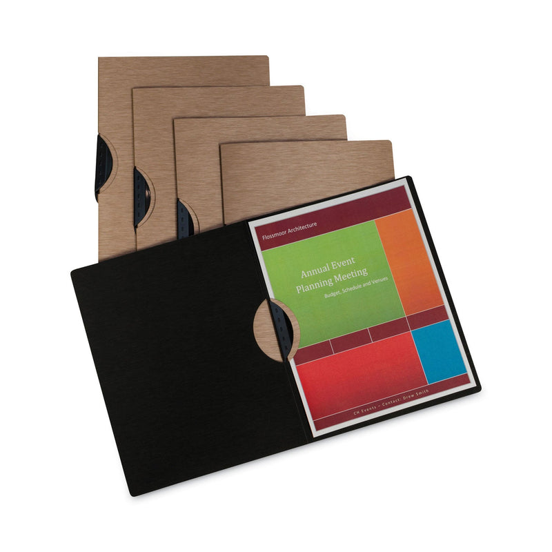 C-Line Modern Metallic Executive Style Report Cover, Swing Clip,  8.5 x 11, Bronze/Bronze, 5/Pack