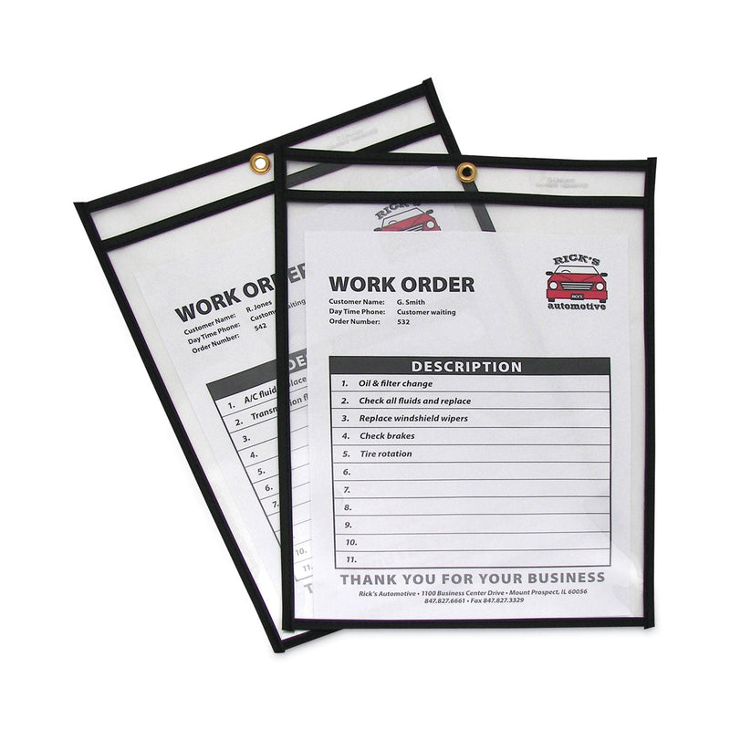 C-Line Shop Ticket Holders, Stitched, Both Sides Clear, 75 Sheets, 9 x 12, 25/Box