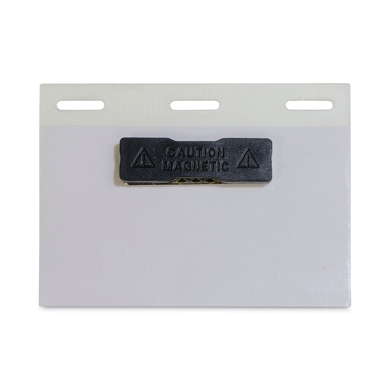 C-Line Self-Laminating Magnetic Style Name Badge Holder Kit, 2" x 3", Clear, 20/Box