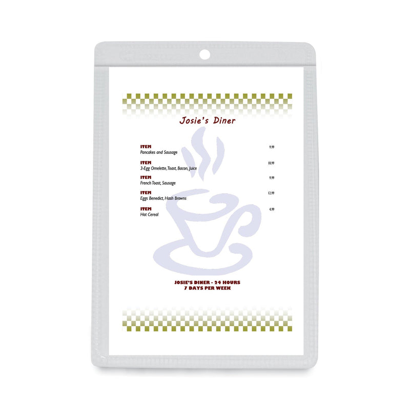 C-Line Clear Vinyl Shop Ticket Holders, Both Sides Clear, 25 Sheets, 5 x 8, 50/Box