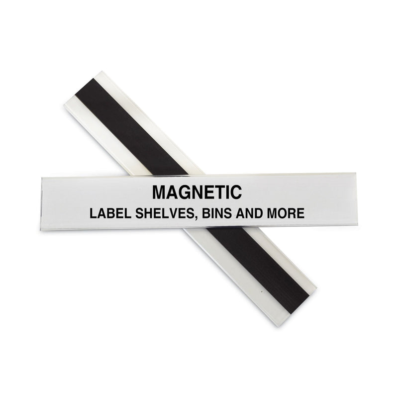 C-Line HOL-DEX Magnetic Shelf/Bin Label Holders, Side Load, 1 x 6, Clear, 10/Box