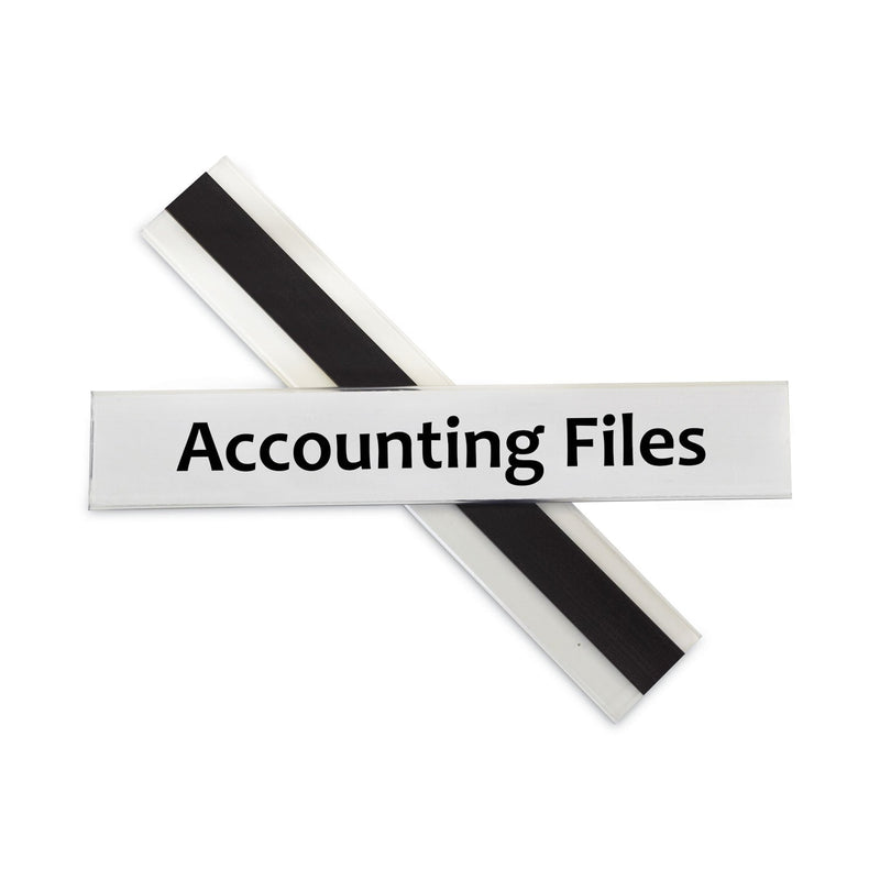 C-Line HOL-DEX Magnetic Shelf/Bin Label Holders, Side Load, 1 x 6, Clear, 10/Box