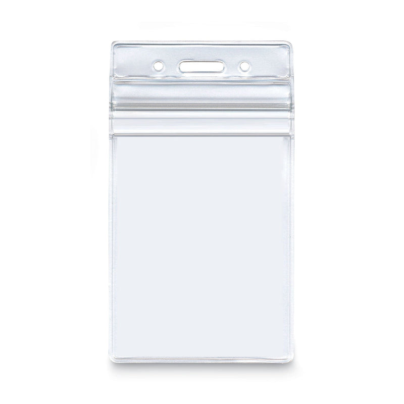 Advantus Resealable ID Badge Holders, Vertical, Frosted 3.68" x 5" Holder, 2.62" x 3.75" Insert, 50/Pack