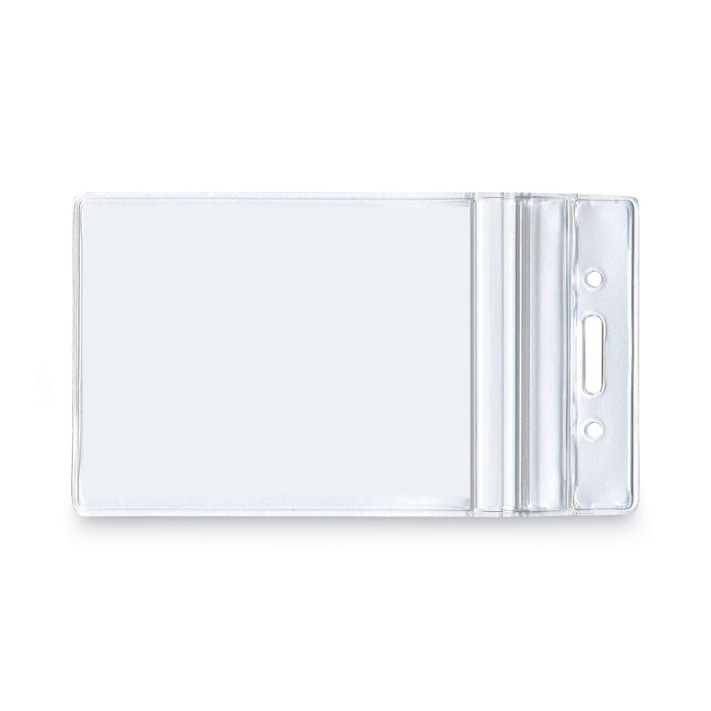 Advantus Resealable ID Badge Holders, Vertical, Frosted 3.68" x 5" Holder, 2.62" x 3.75" Insert, 50/Pack