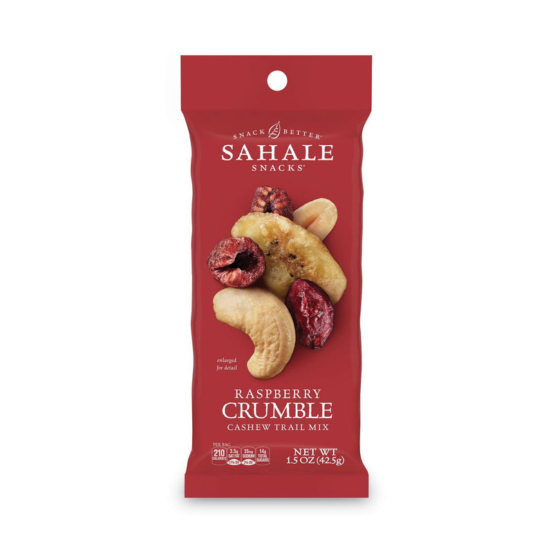 Sahale Snacks Glazed Mixes, Raspberry Crumble Cashew Trail Mix, 1.5 oz Pouch, 18/Carton