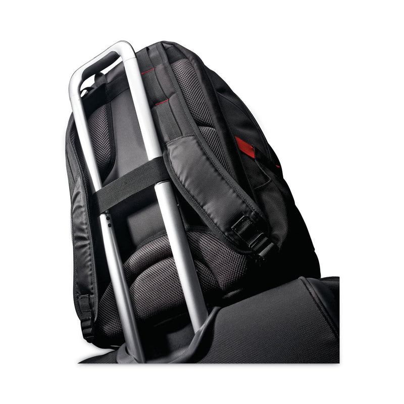 Samsonite Tectonic PFT Backpack, Fits Devices Up to 17", Ballistic Nylon, 13 x 9 x 19, Black/Red