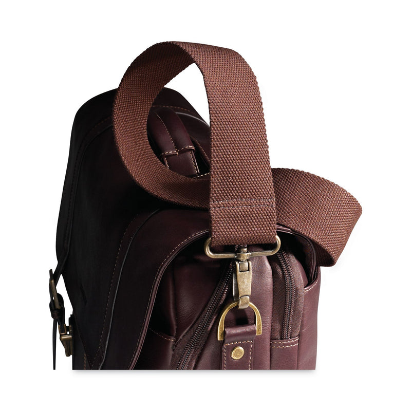 Samsonite Leather Flapover Case, Fits Devices Up to 15.6", Leather, 16 x 6 x 13, Brown