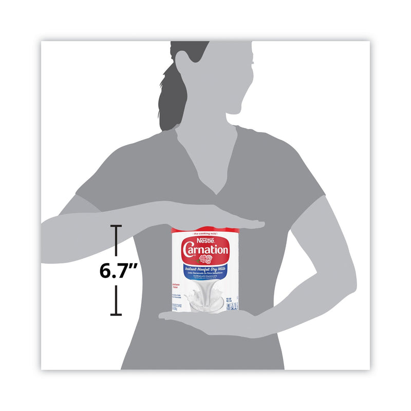 Carnation Instant Nonfat Dry Milk, Unsweetened, 22.75 oz Canister, 4/Carton