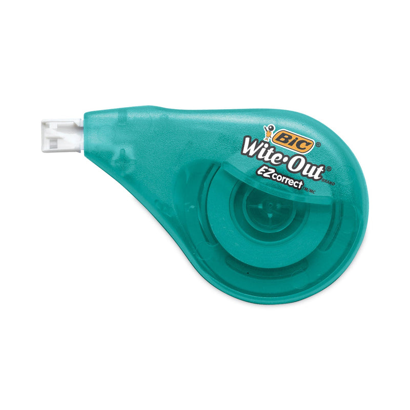 BIC Wite-Out EZ Correct Correction Tape, Non-Refillable, Blue/Yellow Applicators, 0.17" x 400", 4/Pack
