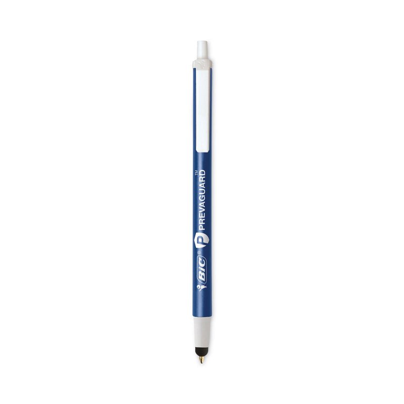 BIC PrevaGuard Ballpoint/Stylus Pen, Retractable, Medium 1 mm, Blue Ink/Blue Barrel, Dozen