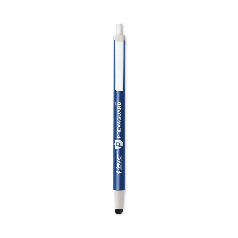 BIC PrevaGuard Ballpoint/Stylus Pen, Retractable, Medium 1 mm, Blue Ink/Blue Barrel, Dozen