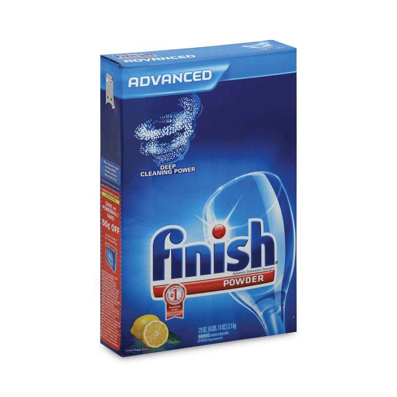 FINISH Automatic Dishwasher Detergent, Lemon Scent, Powder, 2.3 qt. Box, 6 Boxes/Ct