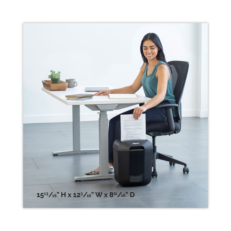 Fellowes Powershred LX45 Cross-Cut Shredder, 8 Manual Sheet Capacity