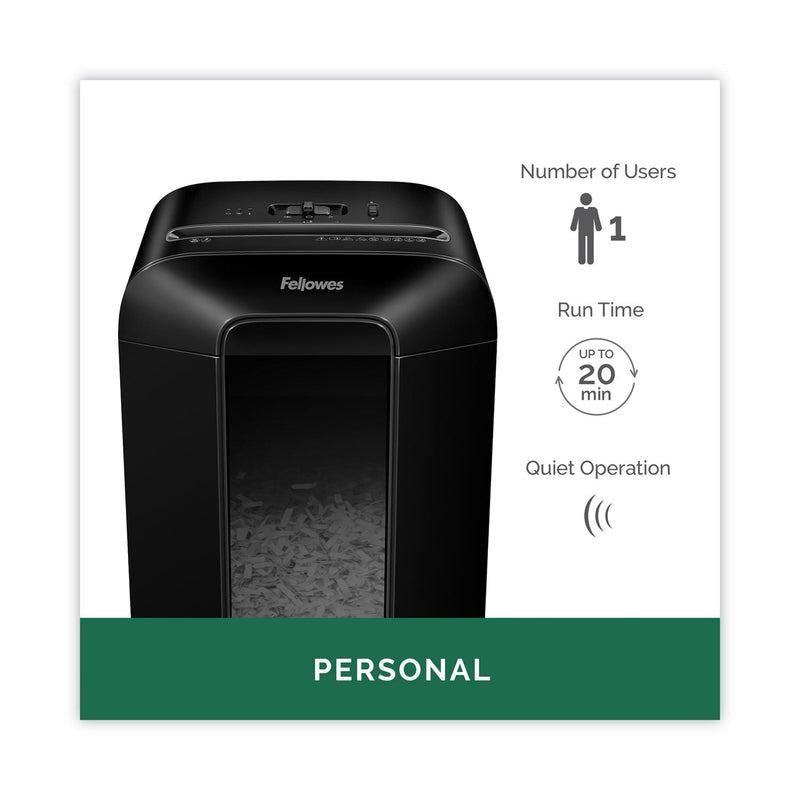 Fellowes Powershred LX85 Cross-Cut Shredder, 12 Manual Sheet Capacity