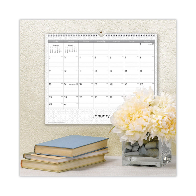 Blue Sky Enterprise Wall Calendar, Enterprise Geometric Artwork, 15 x 12, White/Gray Sheets, 12-Month (Jan to Dec): 2023