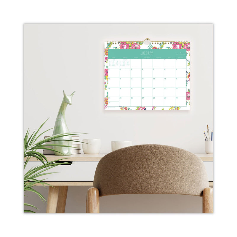 Blue Sky Day Designer Peyton Academic Wall Calendar, Floral Artwork, 11 x 8.75, White Sheets, 12-Month (July-June): 2022-2023