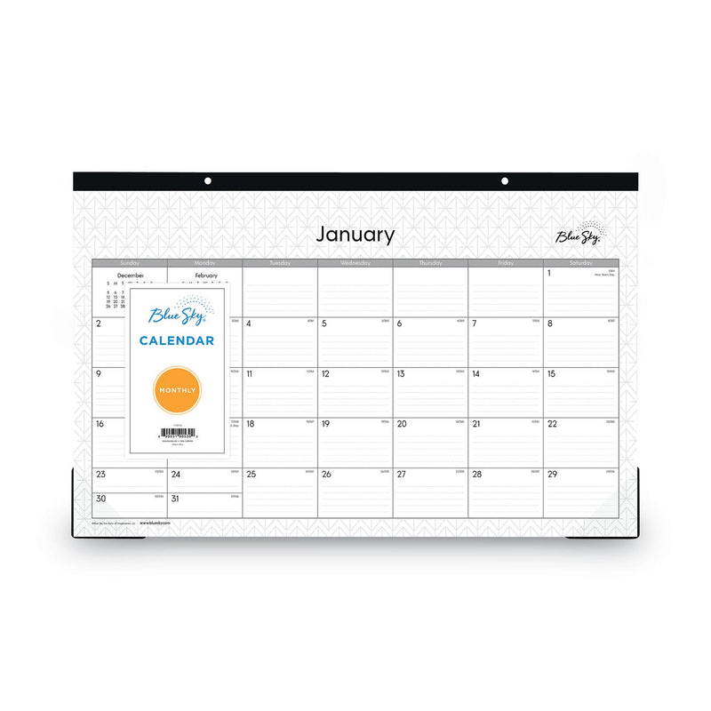 Blue Sky Enterprise Desk Pad, Geometric Artwork, 17 x 11, White/Gray Sheets, Black Binding, Clear Corners, 12-Month (Jan-Dec): 2023