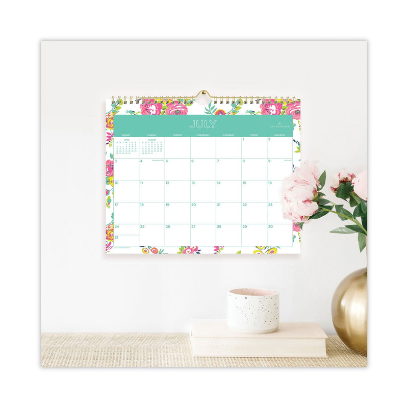 Blue Sky Day Designer Peyton Academic Wall Calendar, Floral Artwork, 11 x 8.75, White Sheets, 12-Month (July-June): 2022-2023
