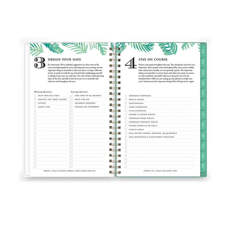 Blue Sky Day Designer Palms Weekly/Monthly Planner, Palms Artwork, 8 x 5, Green/White Cover, 12-Month (Jan to Dec): 2023