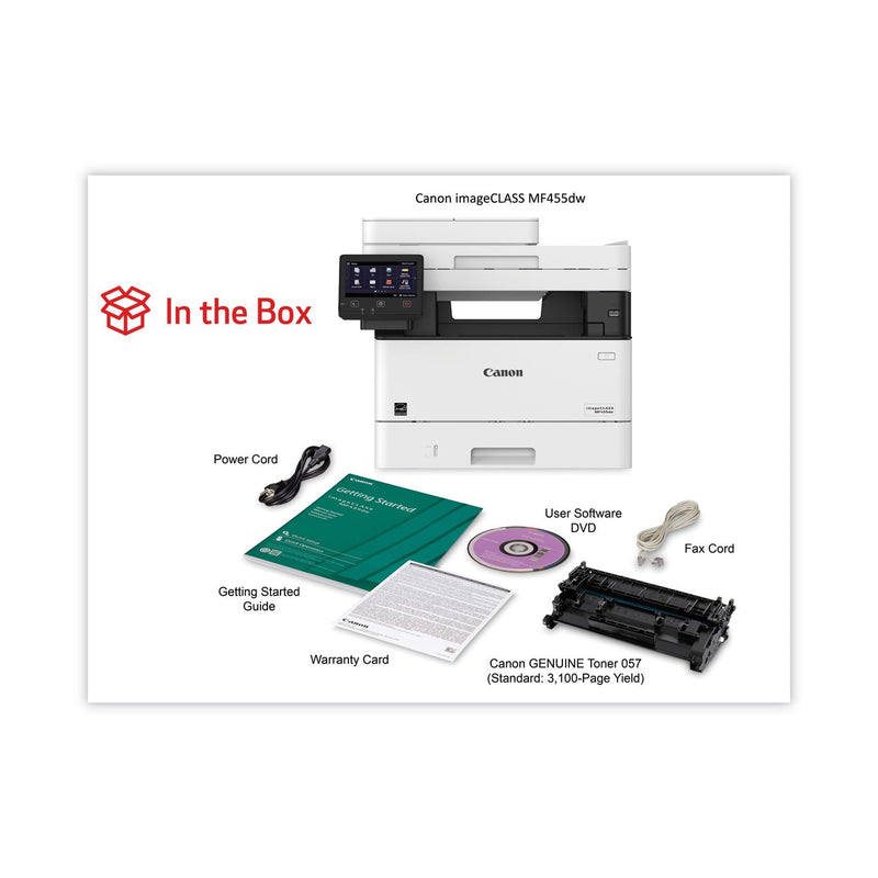 Canon imageCLASS MF455dw Black and White Multifunction Laser Printer, Copy/Fax/Print/Scan
