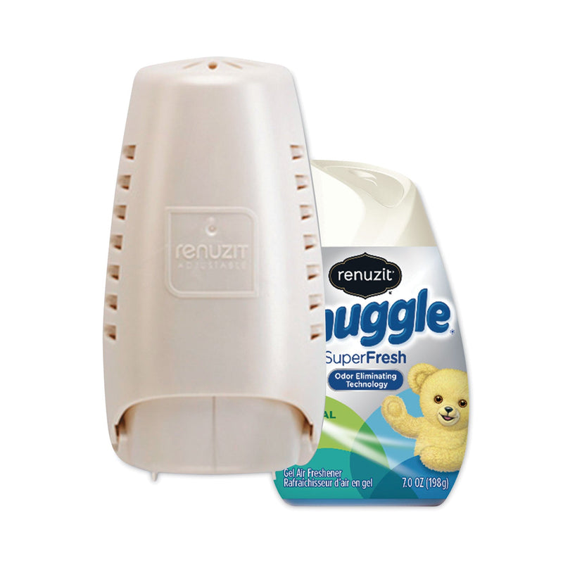 Renuzit Wall Mount Air Freshener Dispenser, 3.75" x 3.25" x 7.25", Pearl, 6/Carton