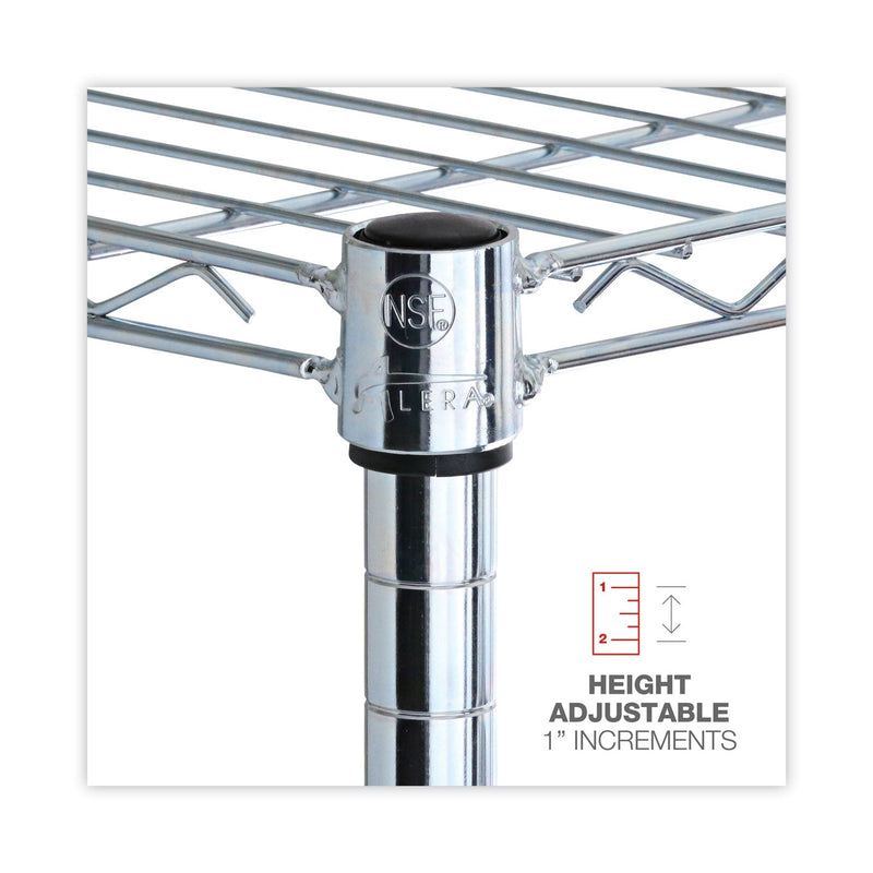 Alera Residential Wire Shelving, Five-Shelf, 36w x 14d x 72h, Silver