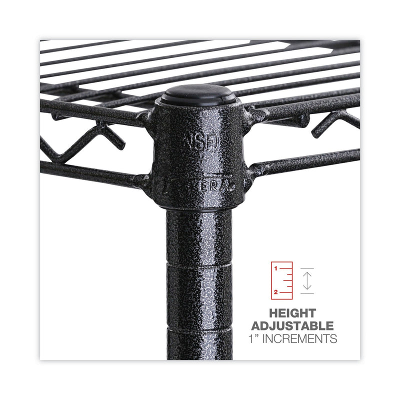Alera All-Purpose Wire Shelving Starter Kit, Four-Shelf, 60w x 24d x 72h, Black Anthracite Plus
