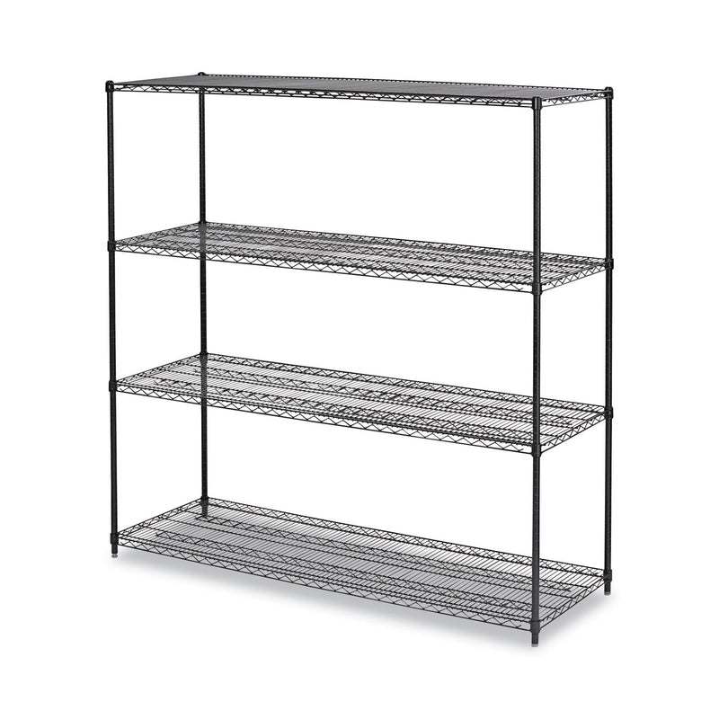 Alera BA Plus Wire Shelving Kit, Four-Shelf, 72w x 24d x 72h, Black Anthracite Plus