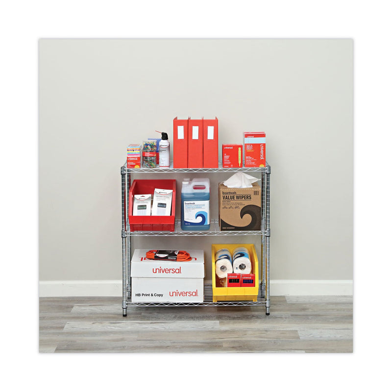 Alera Residential Wire Shelving, Three-Shelf, 36w x 14d x 36h, Silver