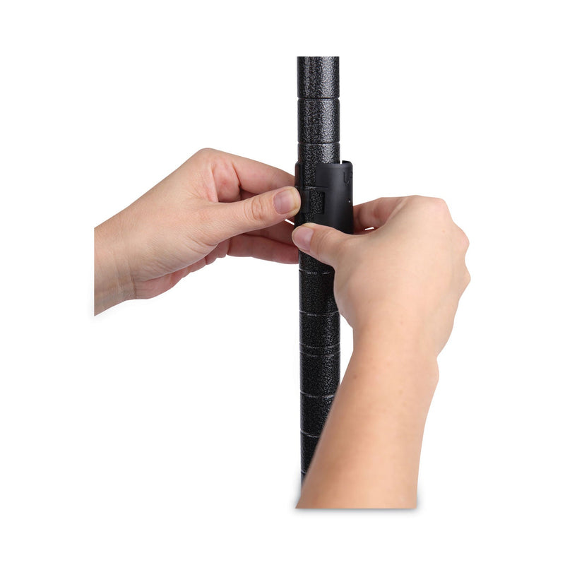 Alera All-Purpose Wire Shelving Starter Kit, Four-Shelf, 60w x 18d x 72h, Black Anthracite Plus