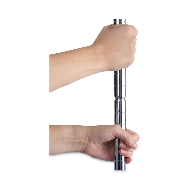 Alera Residential Wire Shelving, Five-Shelf, 36w x 14d x 72h, Silver