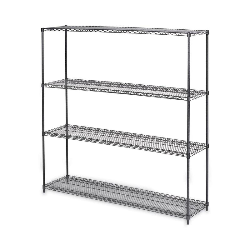 Alera BA Plus Wire Shelving Kit, Four-Shelf, 72w x 18d x 72h, Black Anthracite Plus