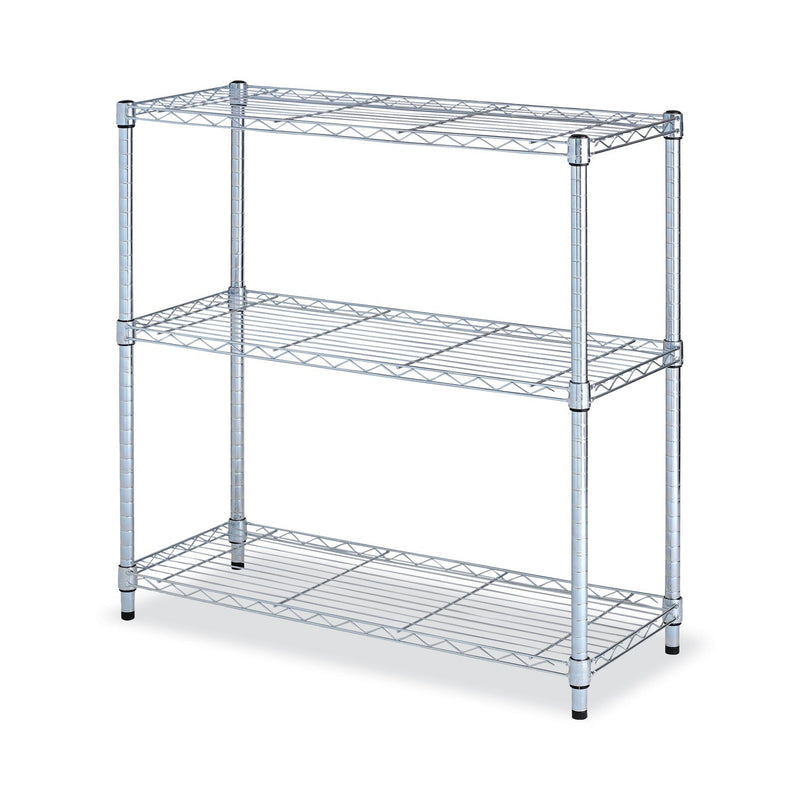 Alera Residential Wire Shelving, Three-Shelf, 36w x 14d x 36h, Silver