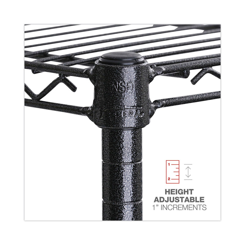 Alera All-Purpose Wire Shelving Starter Kit, Four-Shelf, 60w x 18d x 72h, Black Anthracite Plus