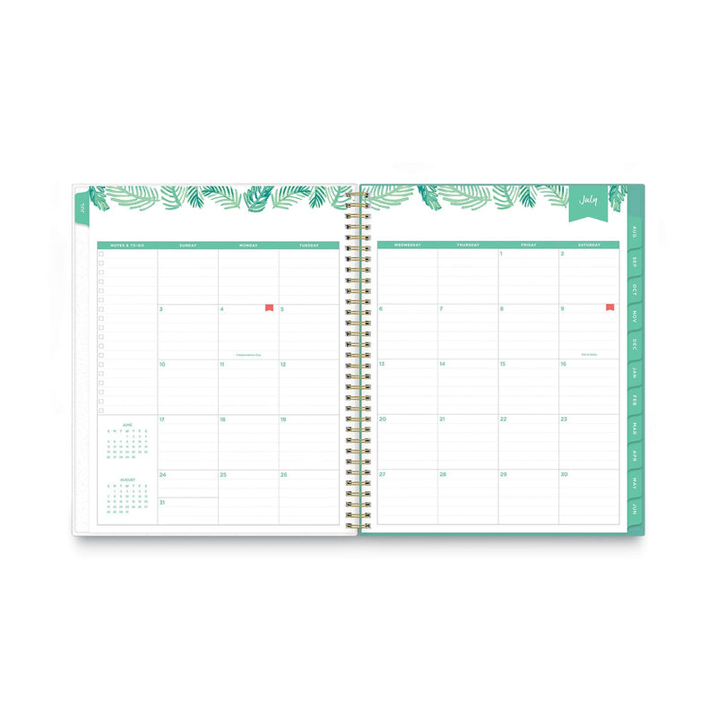 Blue Sky Day Designer Academic Year Weekly/Monthly Frosted Planner, Palms Artwork, 11 x 8.5, 12-Month (July-June): 2022-2023