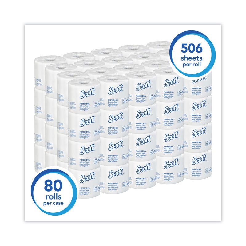 Scott Essential 100% Recycled Fiber SRB Bathroom Tissue, Septic Safe, 2-Ply, White, 506 Sheets/Roll, 80 Rolls/Carton