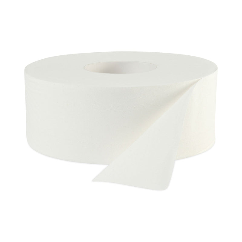 Boardwalk JRT Bath Tissue, Jumbo, Septic Safe, 2-Ply, White, 3.5" x 1,000 ft, 12 Rolls/Carton