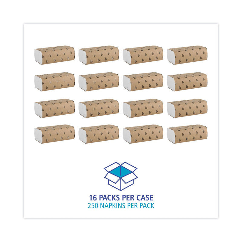 Boardwalk Multifold Paper Towels, 1-Ply, 9 x 9.45, White, 250 Towels/Pack, 16 Packs/Carton