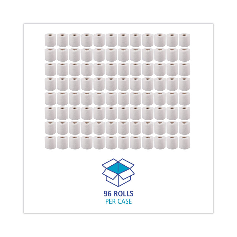 Boardwalk 1-Ply Toilet Tissue, Septic Safe, White, 1,000 Sheets, 96 Rolls/Carton