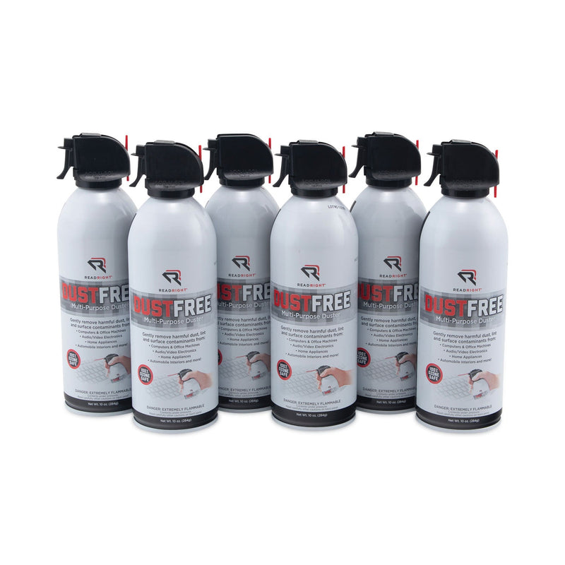 Read Right DustFree Multipurpose Duster, 10 oz Can, 6/Pack